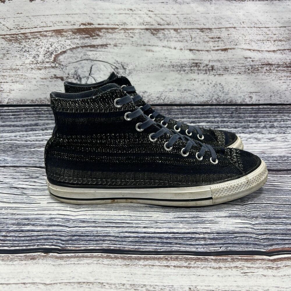 Converse Dobby Weave High Top Chuck Taylor All Star Blue Sneakers, Women’s 11